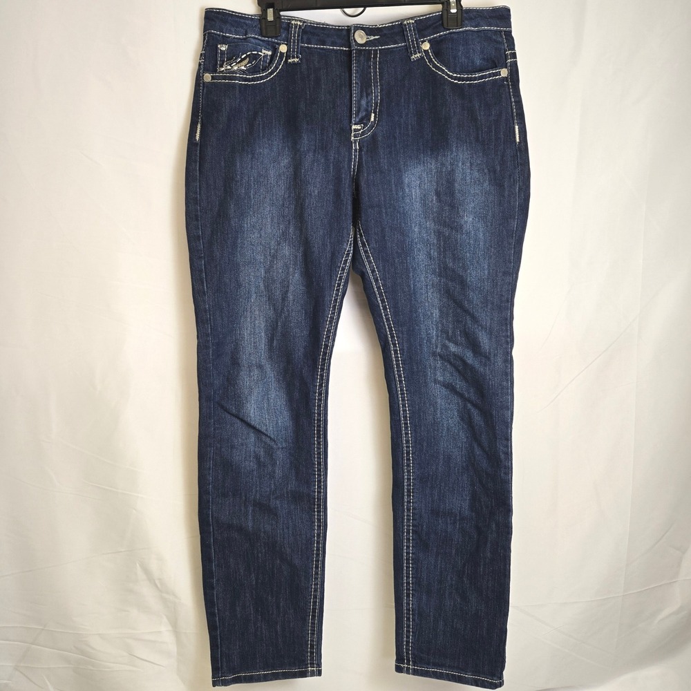 Canyon River‎ Blues Jeans, Embellished Pockets, Contrast Stitching, Size 14